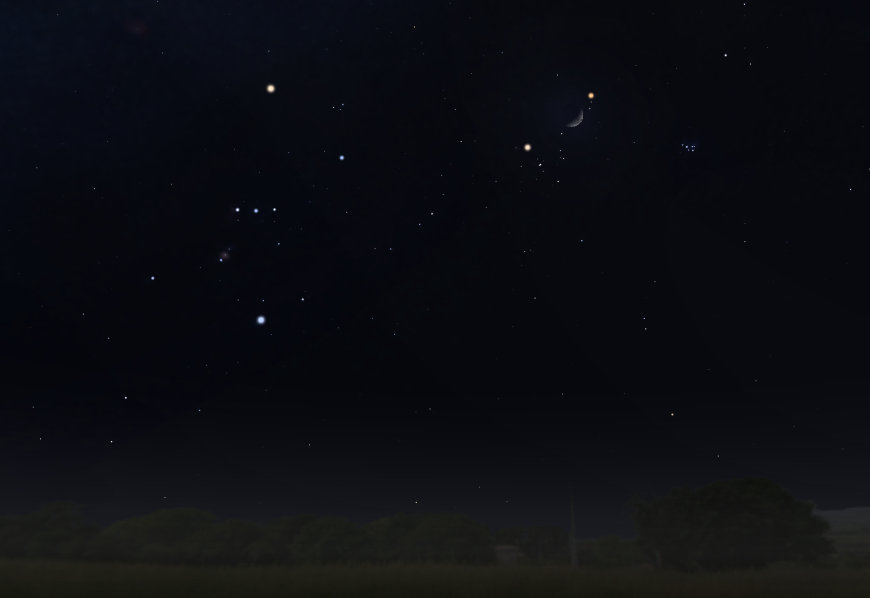 Aldebaran - Mond - Mars